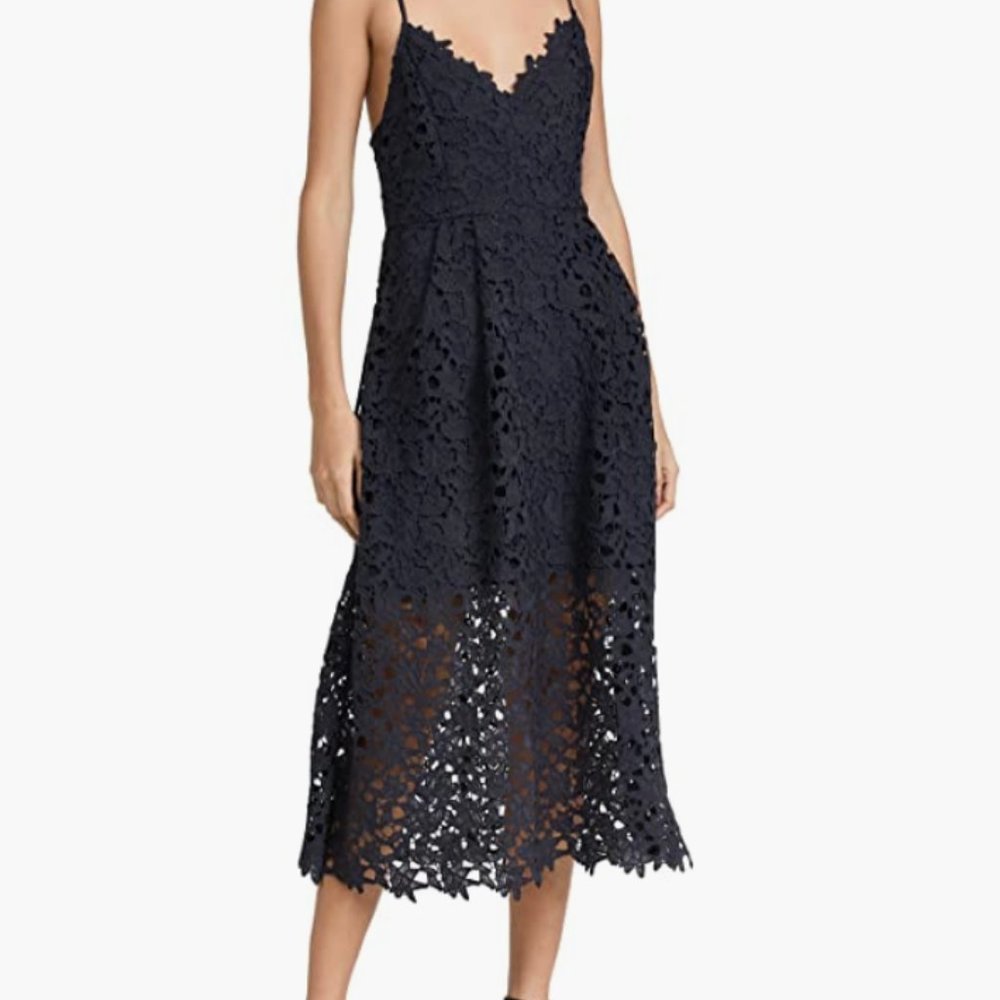 Navy Lace Dress - Women's Large - Picture 2 of 5